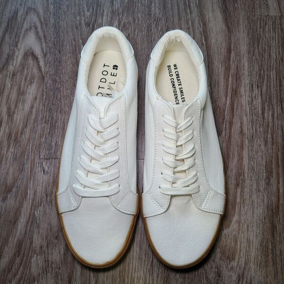 Dot Dot Smile Girls White Canvas Low Rise Sneakers Shoes Youth Size 12 Womens 10 - Picture 5 of 11